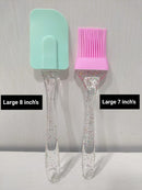 2Pc Exquisite Silicone Brush & Spatula Set