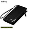 Men's Leather Plain Bifold Long Wallet